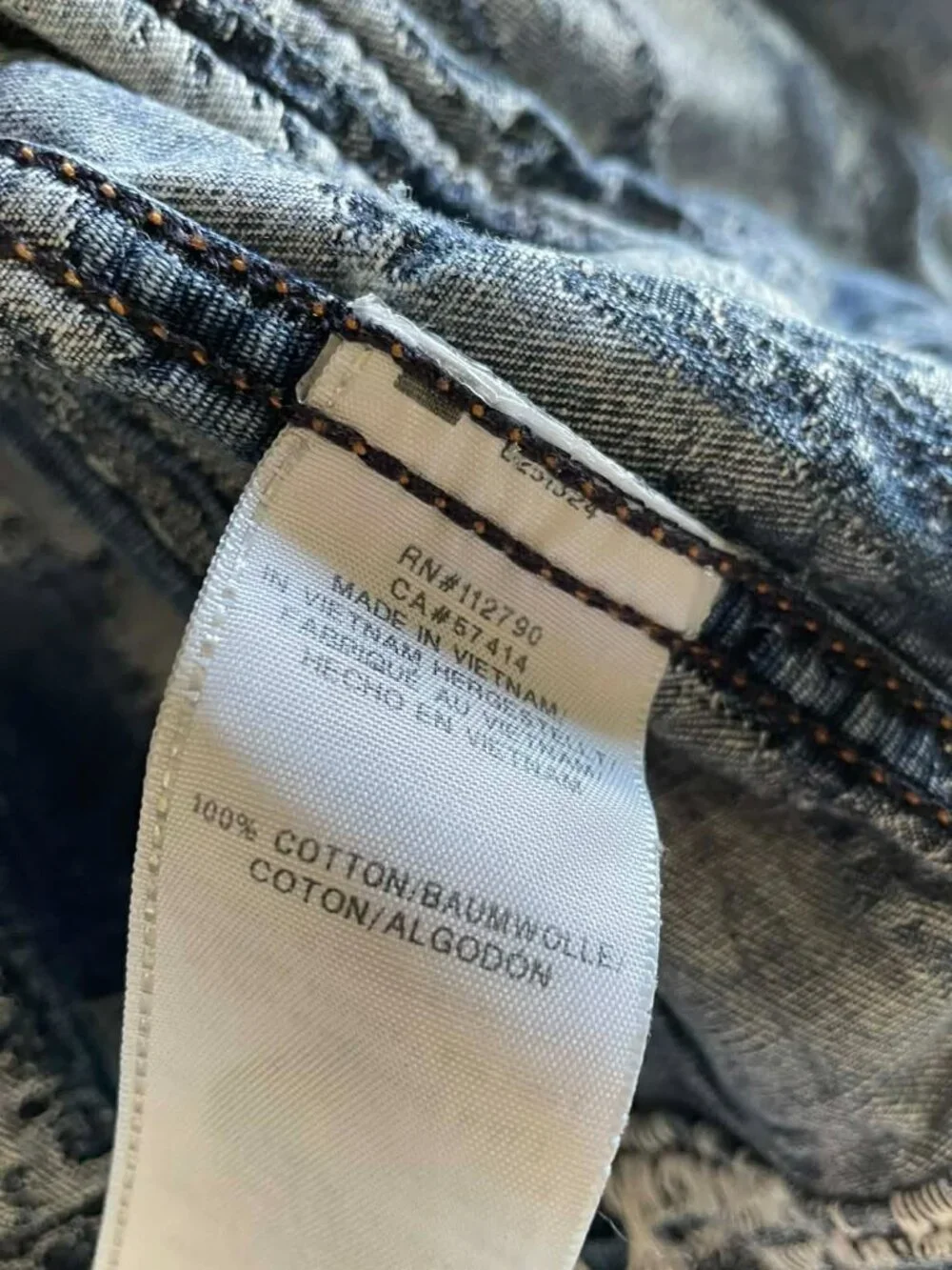 True Religion Danny Distressed Denim Jacket XL Blue Cotton Jean Jacket
